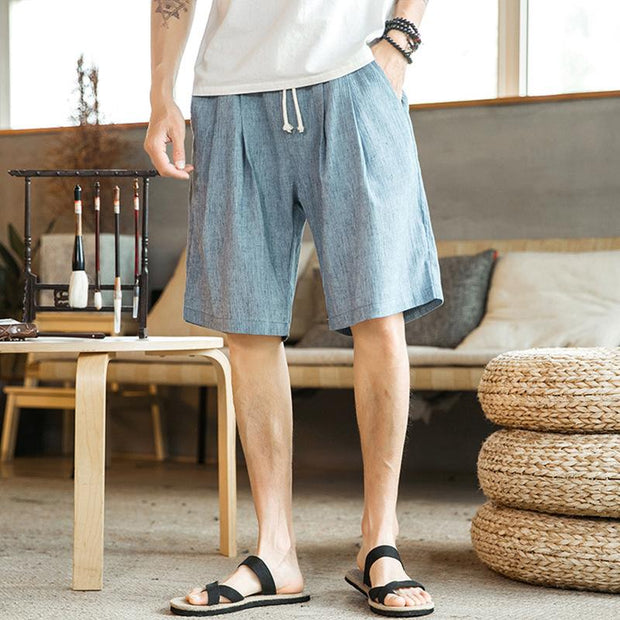 Men's Loose Cotton And Linen Casual Shorts