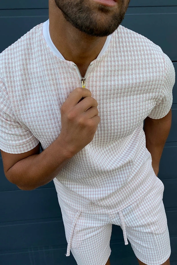 Houndstooth polo shirt