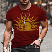 Mens Fashion Retro Casual Printed T-Shirt