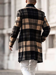 Men's Fashion Casual Mid-Length Checked Coat