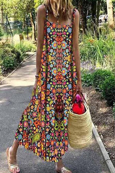 Neocozy Sexy printed sling Long Woman' Dress