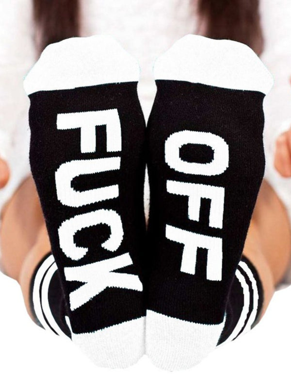 Womens Letter Print Socks