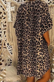 Women's Loose Irregular Leopard Print Dress