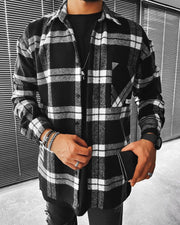 Casual fashion check texture jacket