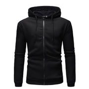 Mens new plain zipper hooded mens cardigan sweater