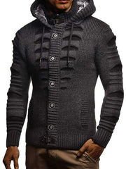 Mens fashion casual thick hooded sweater