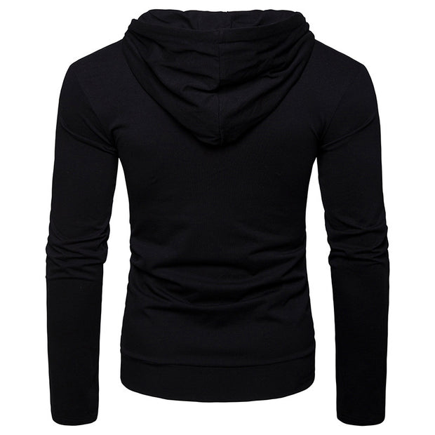 Mens new plain zipper hooded mens cardigan sweater