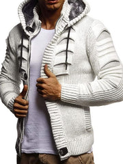 Mens fashion casual thick hooded sweater