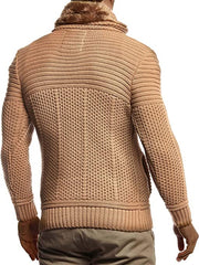 Men's Fashion Casual Button Turtleneck Sweater Coat