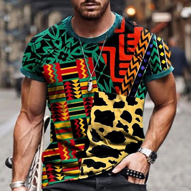 Mens Fashion Casual Printed T-Shirt