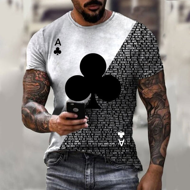 Fashion men’s color matching plum blossom A T-shirt