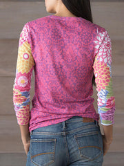 WomenS Ethnic Print Crew Neck T-Shirt