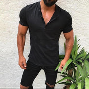 Men's Casual Slim Short-sleeved V-neck T-shirt