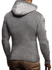 Men's Fashion Chic Plain Hooded Knit Jacket