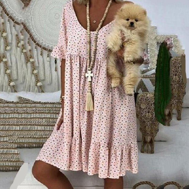 Bohemian Printed Short Sleeve Dresses