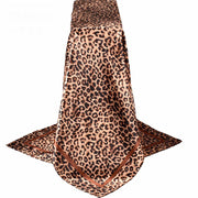 Classic Leopard Print Satin Square Scarf