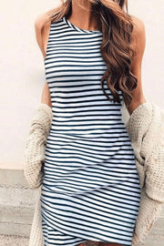 Women's Stylish Round Neck Slim Irregular Sleeveless Dress