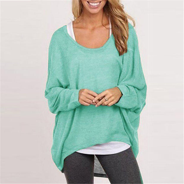 Casual 8 Colours Bat Sleeve Loose Sweater