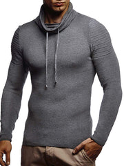 Men's Pullover High Neck Knitted Sweater