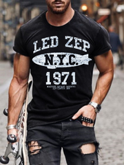 Led Zeppelin Rock Band Print Short Sleeve T-Shirt