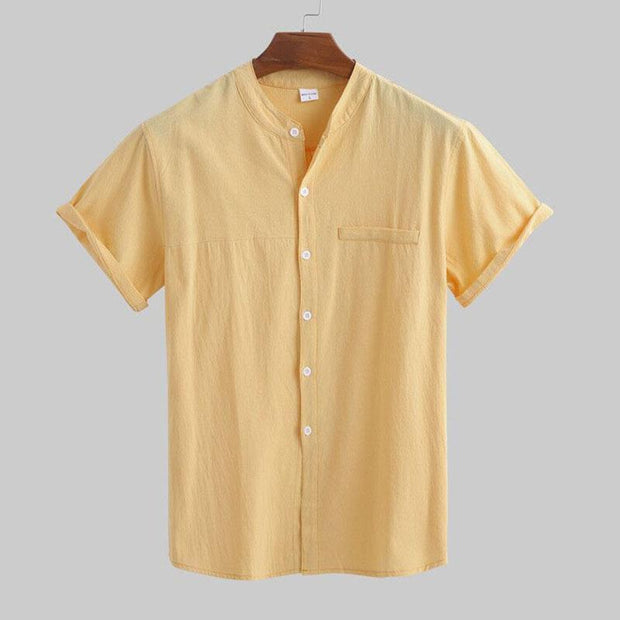 Men's Short-sleeved Stand Collar Shirt