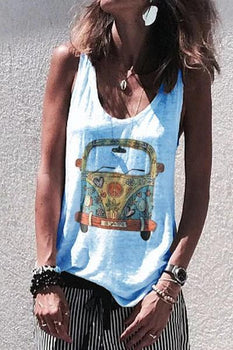 Women's Sexy Bus Printed Classic Style Vest