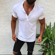 Men's Casual Slim Short-sleeved V-neck T-shirt