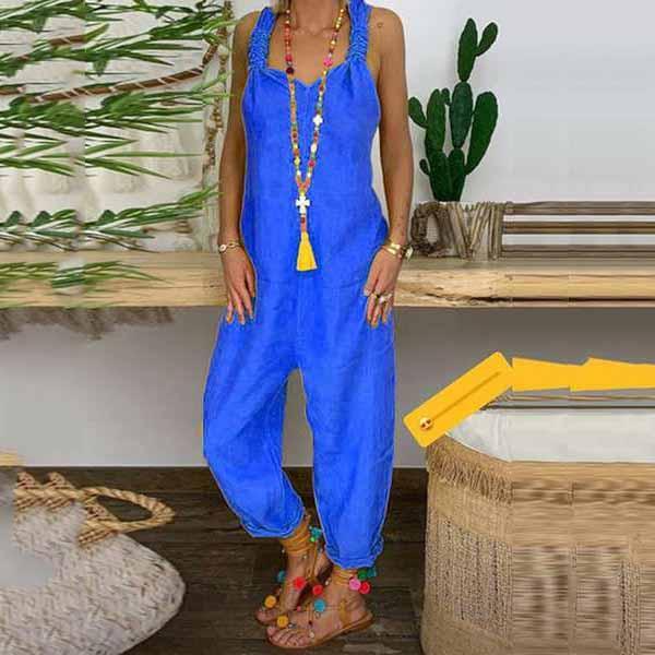 Casual Sleeveless Pure Colour Jumpsuit