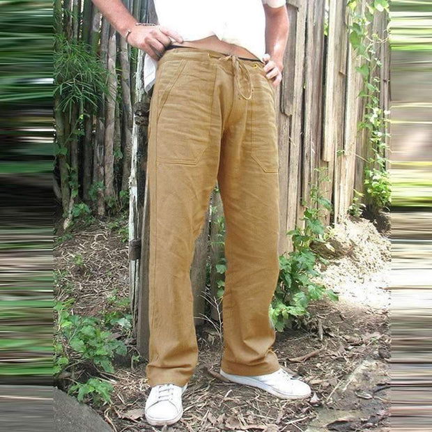 Men's Plain Straight Sports Jogger Loose Pants