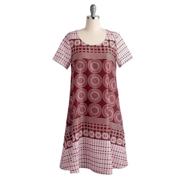 Neocozy Cotton-Blend Short Sleeve Printed Dresses