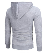 Mens new plain casual slim hooded cardigan sweater