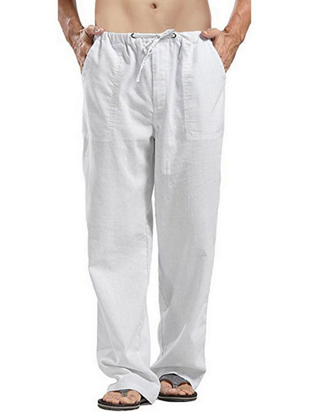 Men's Linen Plus Size Casual Pocket Pants