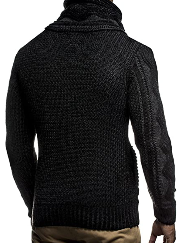 MenS Fashion Plain Slim-Fit  Sweater