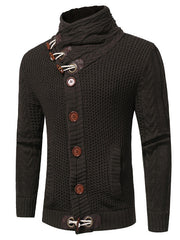 Men's Fashion Plain Single-Breasted Sweater Jacket