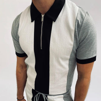 Colorblock slim fit polo shirt