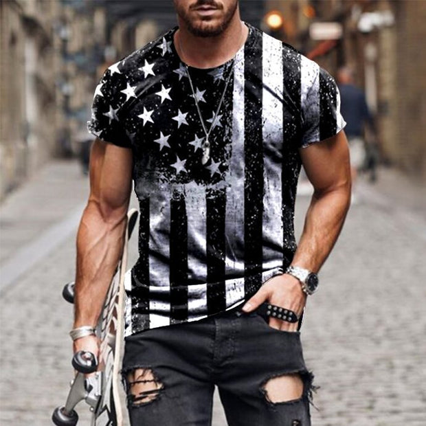 Mens retro casual short sleeve t-shirt