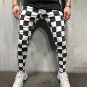 Casual Sweatpants Black White Printed Trousers