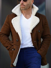 Mens Fashion Lapel Retro Furry Jacket