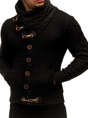 Men's Fashion Plain Single-Breasted Sweater Jacket