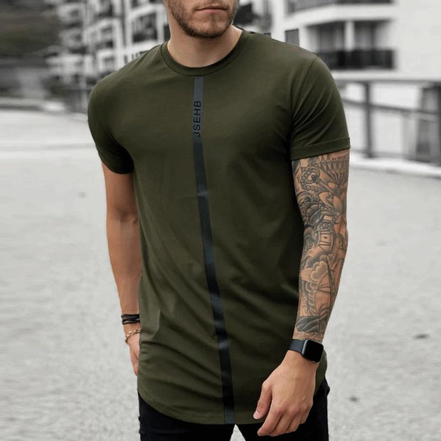 Men's Summer Street Splicing Short Sleeve T-shirt