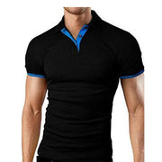 Casual Solid Short Sleeve Mens Polo Shirt