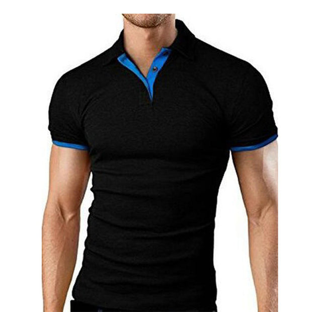 Casual Solid Short Sleeve Mens Polo Shirt