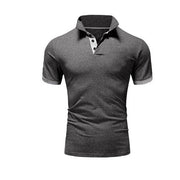 Casual Solid Short Sleeve Mens Polo Shirt