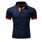 Casual Solid Short Sleeve Mens Polo Shirt