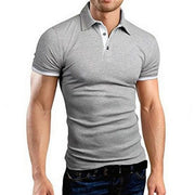 Casual Solid Short Sleeve Mens Polo Shirt