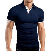 Casual Solid Short Sleeve Mens Polo Shirt