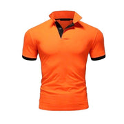 Casual Solid Short Sleeve Mens Polo Shirt