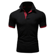 Casual Solid Short Sleeve Mens Polo Shirt