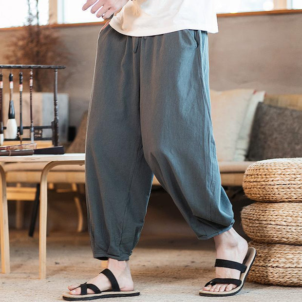 Mens Loose Large Size Nine-point Harlan Pants