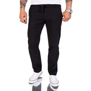 Men's Casual Plain Linen Cotton Trousers